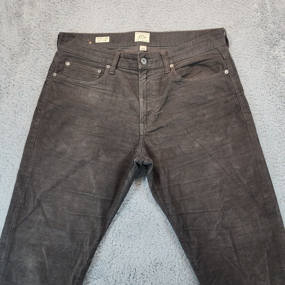 J Crew 770 Corduroy Pants Mens 33x30 Charcoal Gray Straight Leg 5 Pockets Casual - Picture 3 of 11